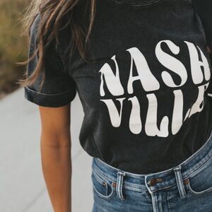 Able Nashville Graphic Tee Washed Black size small